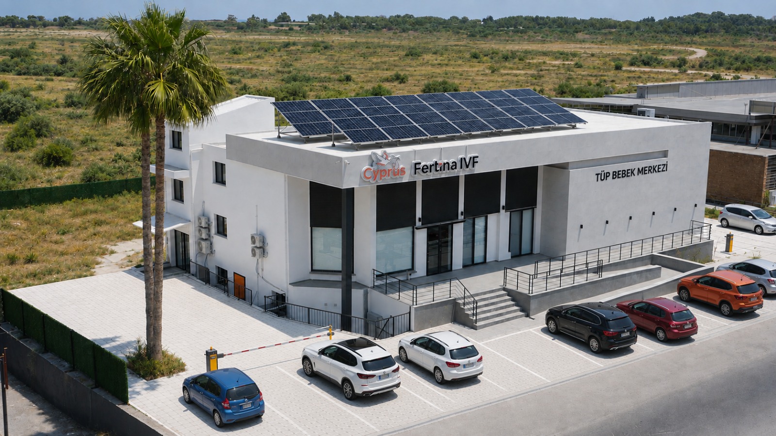 Le bâtiment de la clinique Cyprus Fertina IVF à Famagouste
