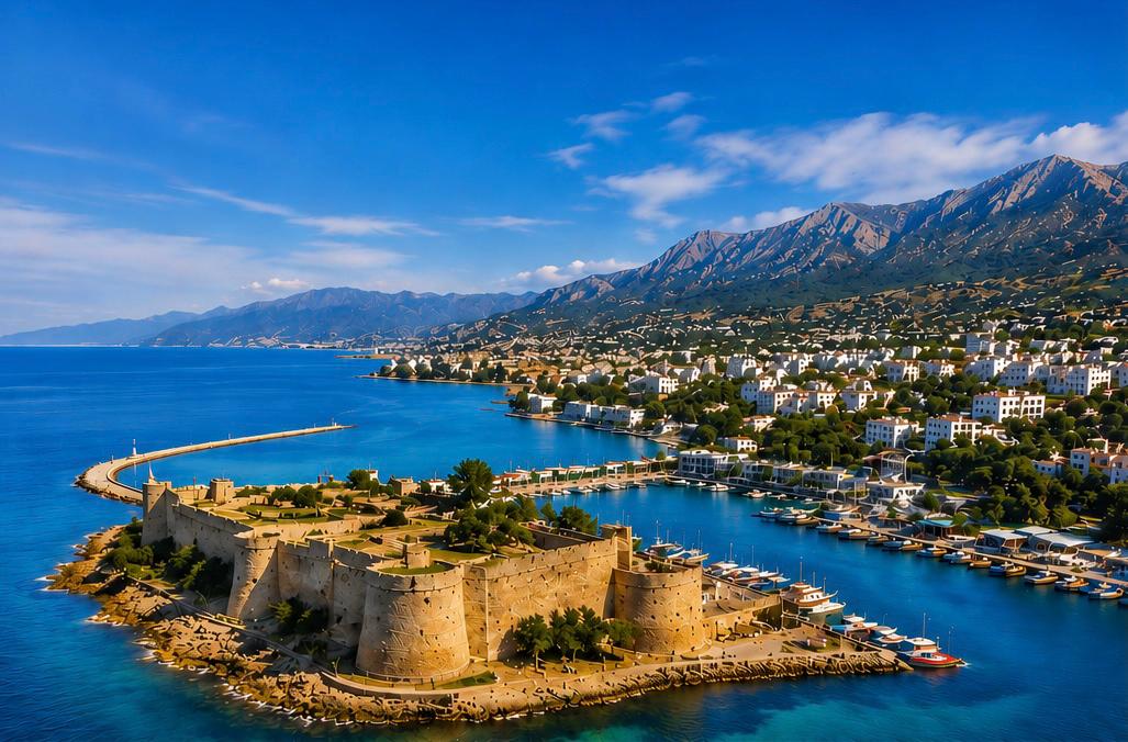 Le port de Kyrénia et son château, sur la côte de Chypre du Nord